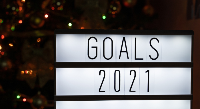 2021 goals sign