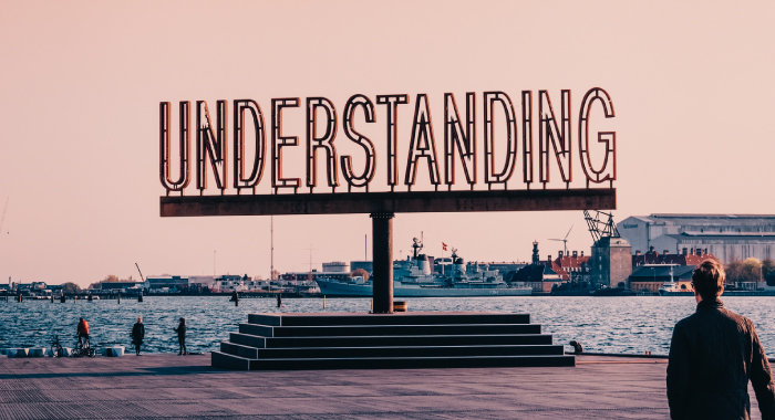 Large sign that says "understanding"