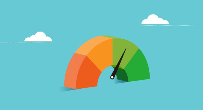 graphic of credit score meter