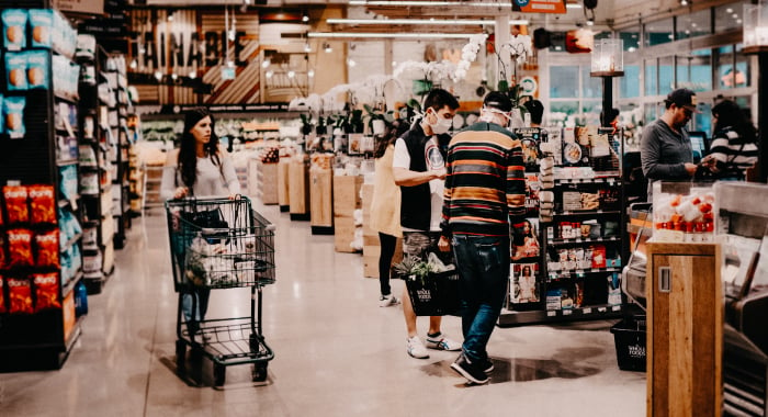 person grocery shopping