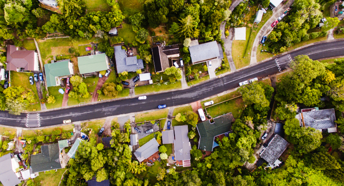 aerial view of a neighborhood