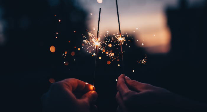 lit sparklers