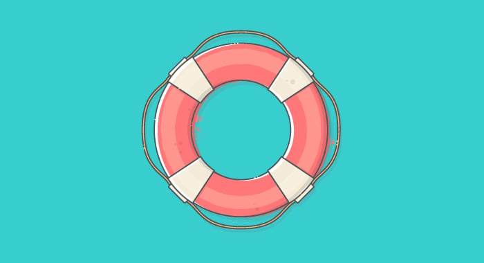 Life saver on blue background