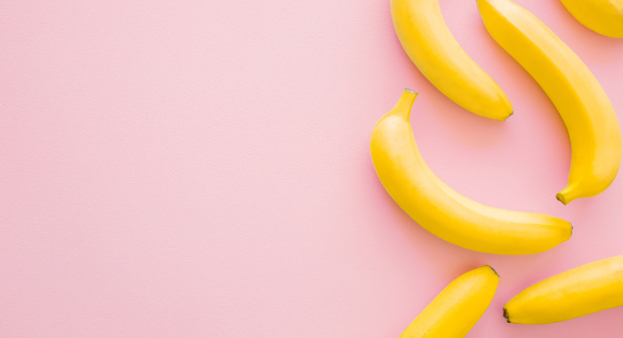 Bananas on a pink background