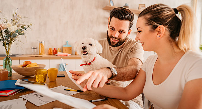 family reviewing their taxes